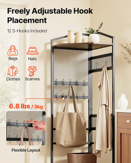 Mobilier Hol Cu Suport Pentru Haine Și Suport Pentru Pantofi 43x43x180cm