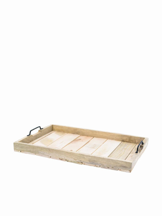 Koopman Lemnos Dreptunghiular Tavă de Servire cu Mânere în Culoare Maro 38x25x7cm A44710510 3buc