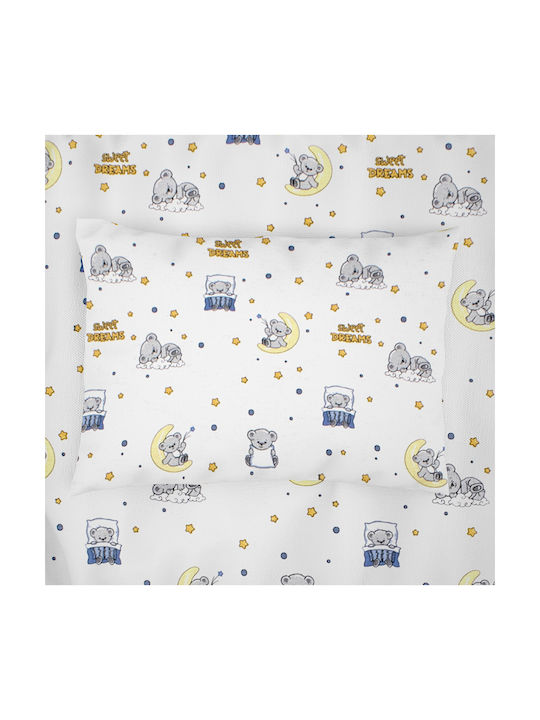 Dimcol Σετ Σεντόνια Μονά Βαμβακερά Sweet Dreams White, Sky Blue 160x240cm 3τμχ