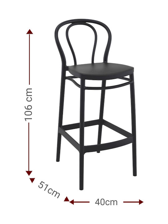 Bar Stools Made of White Polypropylene 4 Pieces 40x51x106cm