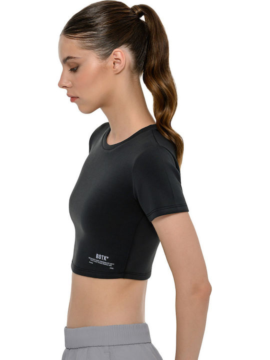 Women's Crop Top Short Sleeve Black