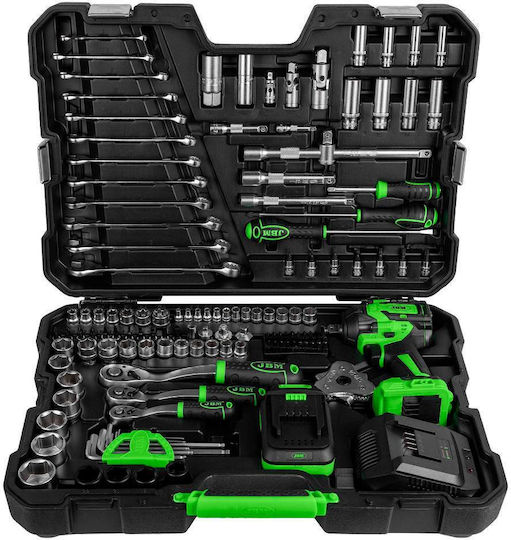JBM 54863 Гайковерт На Батерия 20V 1x4Ah с Захват 1/2" & 1/4" & 3/8" & Hex