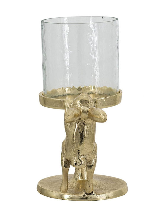 Artekko Metal Candle Holder in Gold Color 17.8x19x10.2 cm
