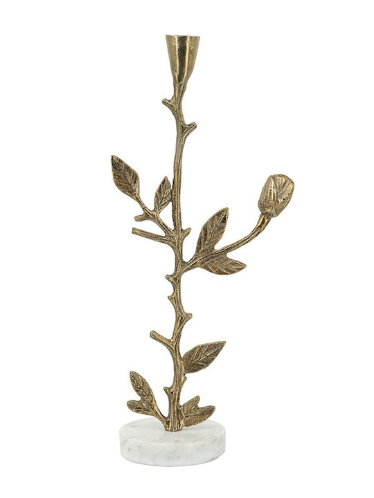 Artekko Metal Candle Holder in Gold Color 16.5x40.6x10.2cm