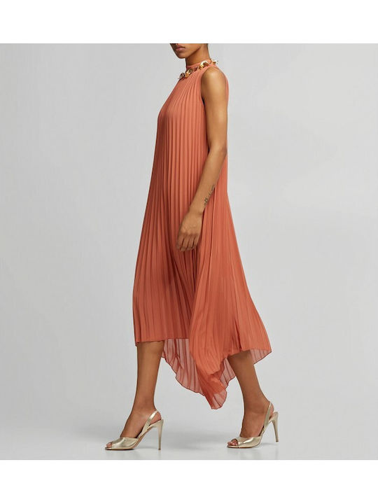 Summer Midi Dress for Wedding - Christening Terracotta