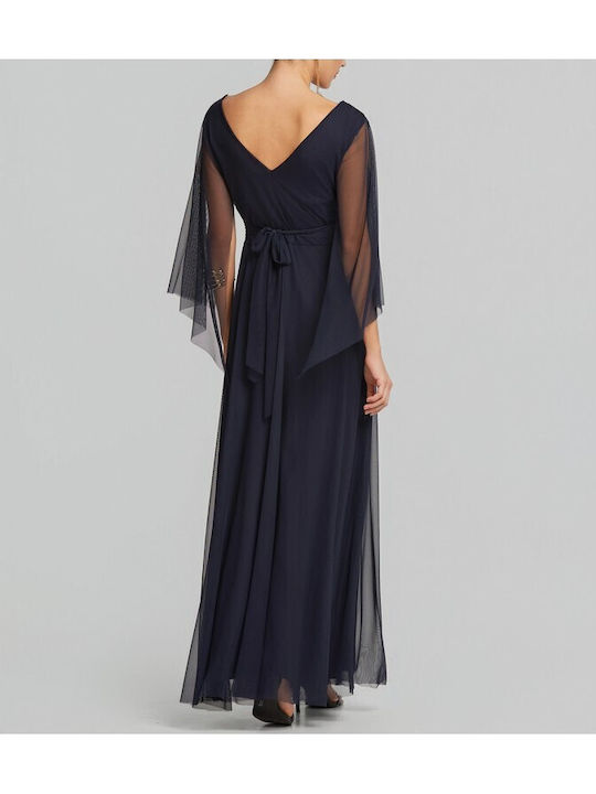 Maxi Dress for Wedding / Christening with Tulle Navy Blue