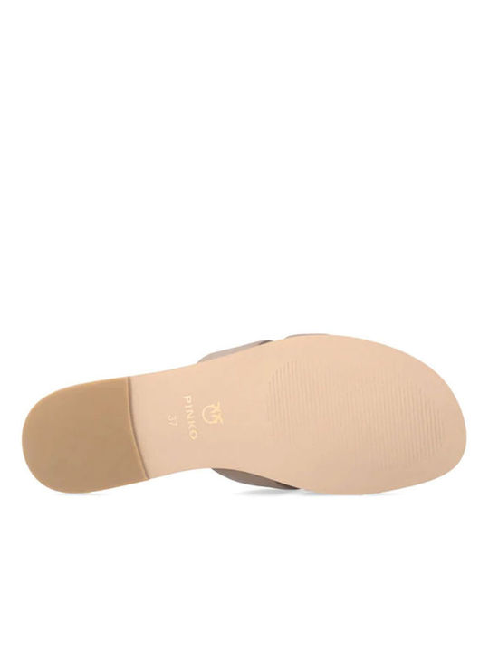 Leather Women's Sandals Beige