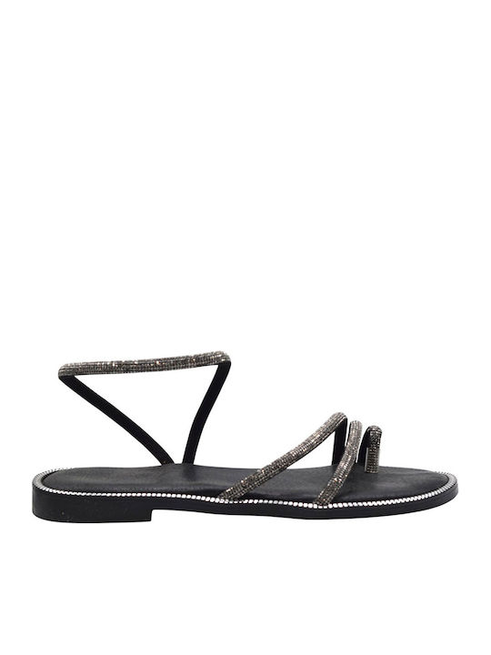 Leder Damen Flache Sandalen Silber