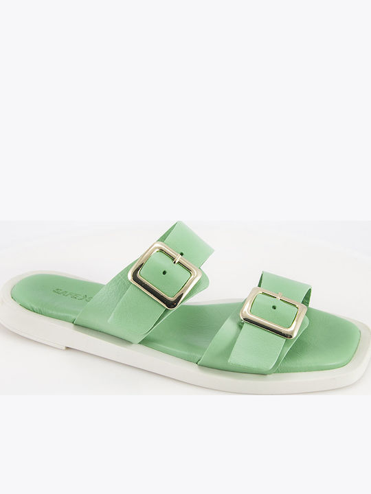 Leather Women's Flat Sandals Yellow