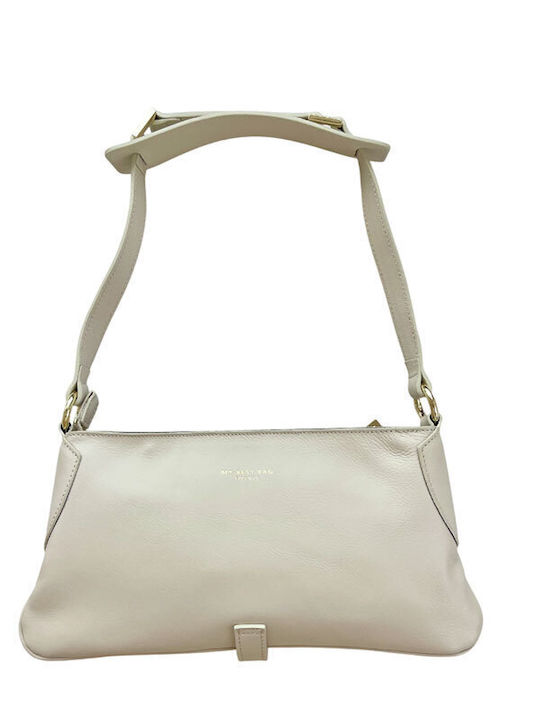 Leather Women's Shoulder Bag Ecru