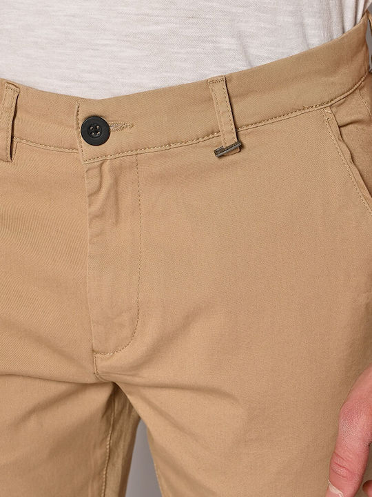 Мъжки Панталон Chino Еластичен Slim Fit Бежов