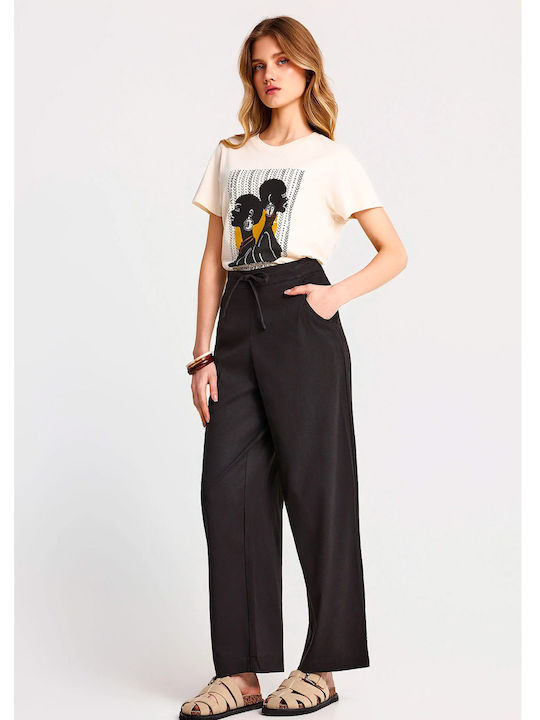 Fbl Women's Fabric Trousers Black