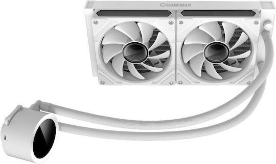 GameMax IceBurg 240 Digital Water Cooling AIO CPU With 2 Fans 120mm And ARGB Lighting White