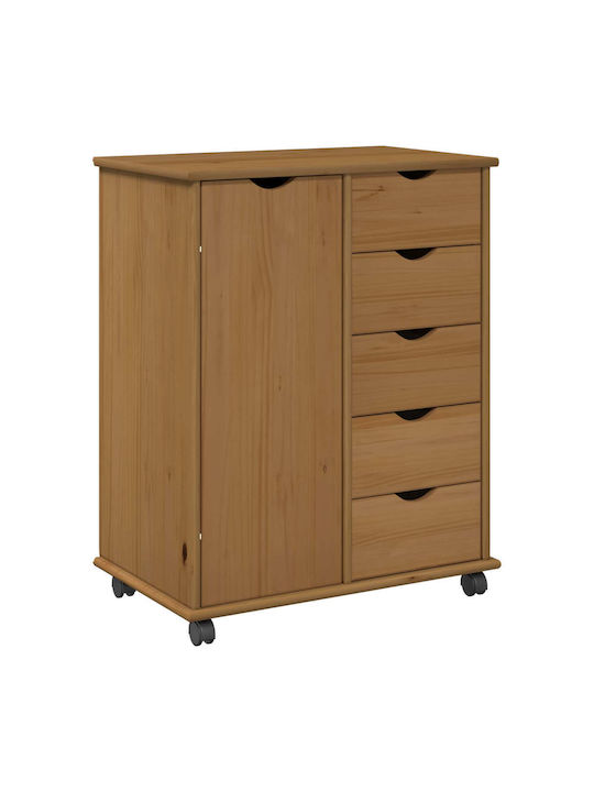 Kommode Schlafzimmer aus Massivholz mit 5 Schubladen 63,5x39x79cm