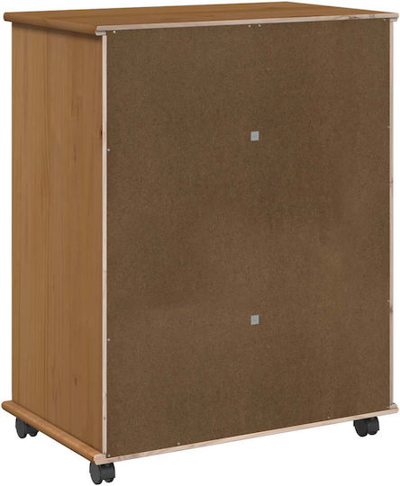 Bedroom Chest of Drawers Made of Solid Wood with 5 Drawers 63.5x39x79cm