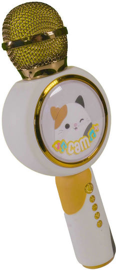 Lazerbuilt Wireless Karaoke Microphone Squishmallows Cam The Cat Gold