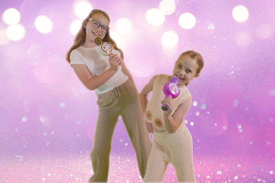 Lazerbuilt Wireless Karaoke Microphone Squishmallows Cam The Cat Gold
