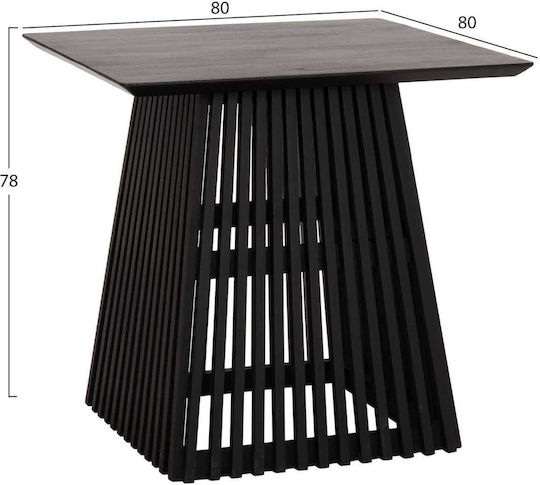 Ξυλο Τετράγωνο Τραπεζαρίας Μαυρο 80x80x78εκ. Ξυλο Τετράγωνο Τραπεζαρίας Μαυρο 80x80x78εκ.