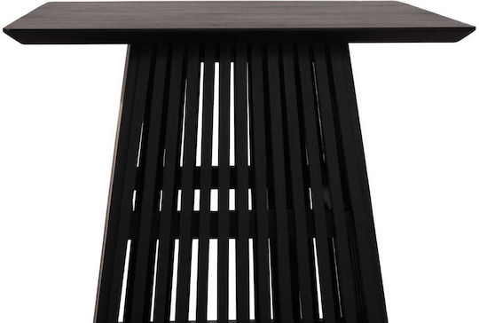 Wooden Square Dining Table Black 80x80x78cm