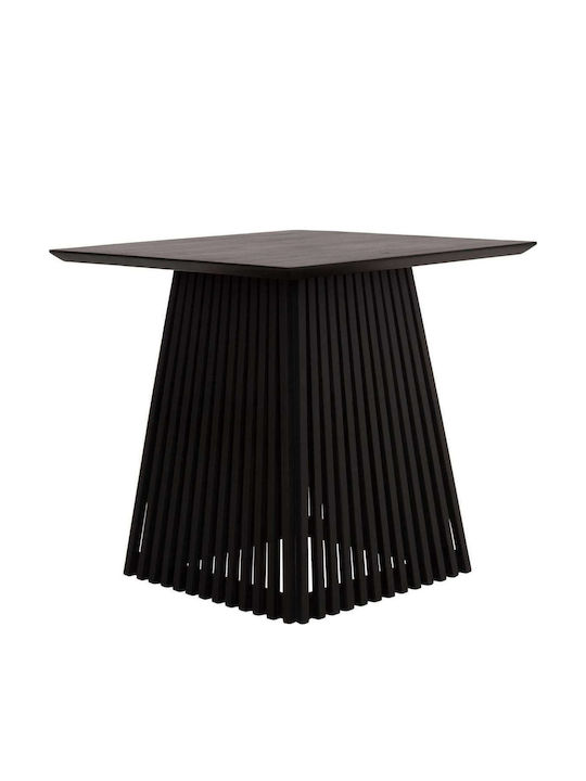 Masă Pătrată de Dining din Lemn Neagră 80x80x78cm