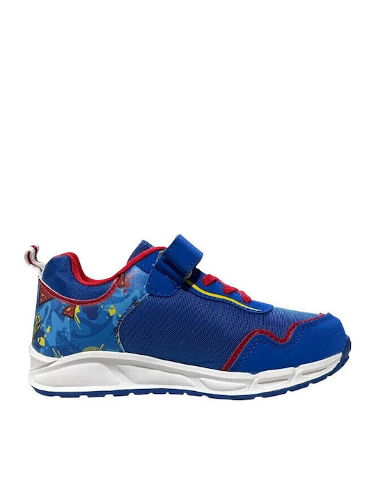 Kids Sneakers with Hoop & Loop Closure and Lights Blue