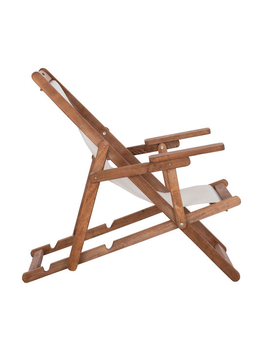 Deckchair Limnos Wooden With Arms Walnut