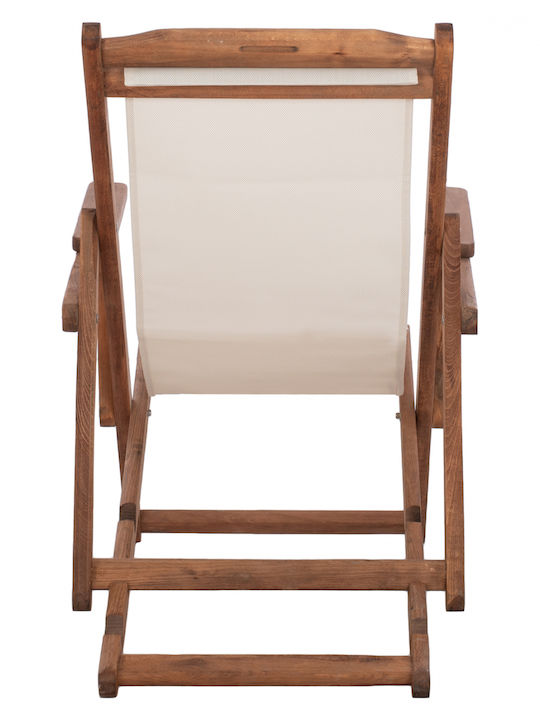Deckchair Limnos Wooden With Arms Walnut