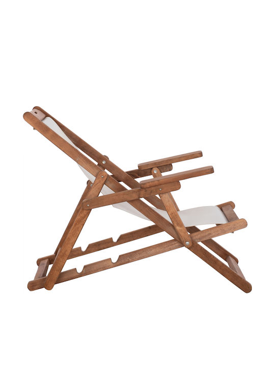 Deckchair Limnos Wooden With Arms Walnut