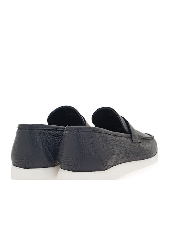 Leather Men's Loafers in Blue Colour