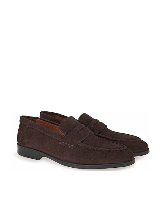 Suede Ανδρικά Loafers σε Καφέ Χρώμα