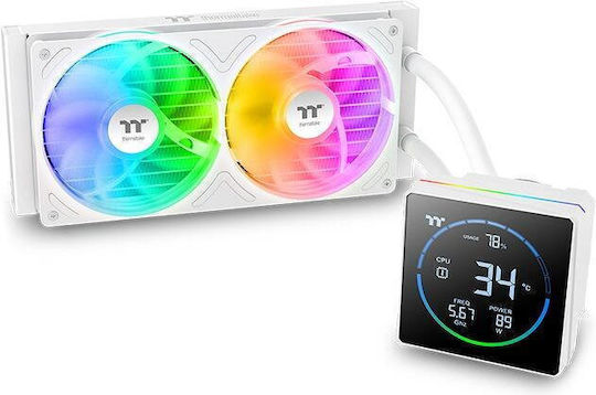 Thermaltake TH240-S V3 ARGB Sync v3 Υδρόψυξη AIO CPU με 2 Ανεμιστήρες 120mm Λευκή