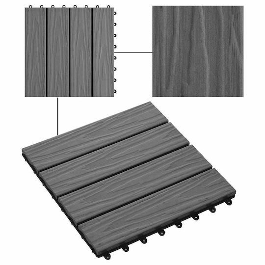 vidaXL Tile for Garden Flooring from WPC 3x3cm 11 Pieces