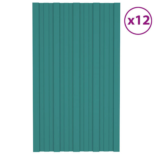 vidaXL Material De Construcție Pentru Garduri De Grădină Din Oțel 80x45x45cm 12 Bucăți Verzi