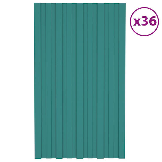 vidaXL Material De Construcție Pentru Garduri De Grădină Din Oțel 80x45x45cm 36 Bucăți Verzi
