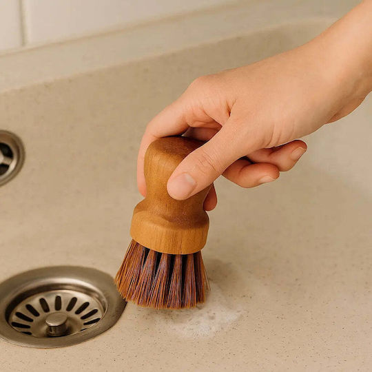 Hadya Brush Teak Wood Natural Coconut Bristle Pgst0054