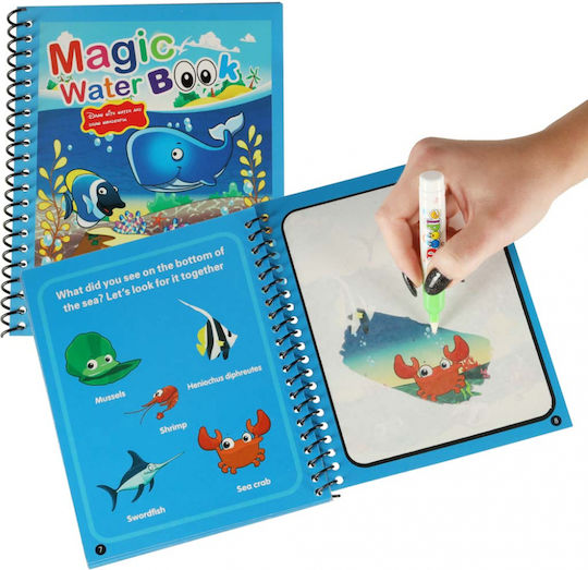 Ikonka Water Coloring Book Children Marine Animals Size 19 X 16 X 0.5 Cm