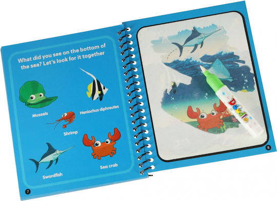 Ikonka Water Coloring Book Children Marine Animals Size 19 X 16 X 0.5 Cm
