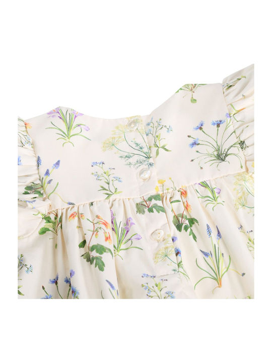 Girls Dress Floral Beige
