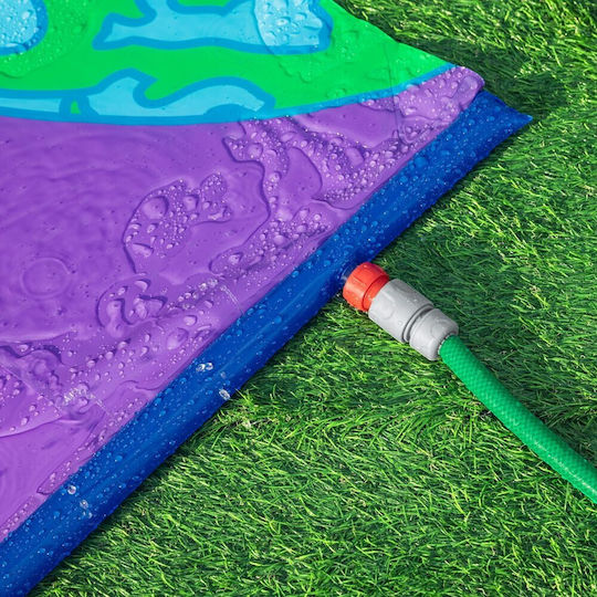 Set Dublu Tobogan de Apă Bestway Tobogan 2 Saltele Gonflabile 488-138 Cm Pvc Tematic Spațial Mov Albastru