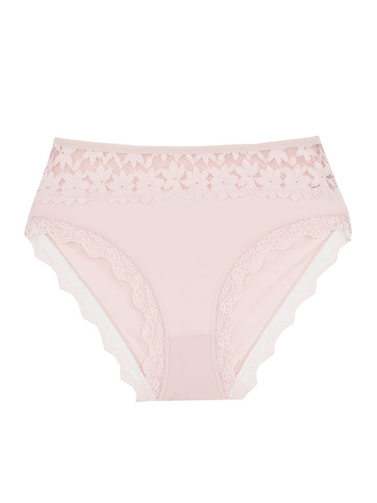 Slip Pentru Femei Talie Înaltă MultiPack Cu Dantelă Multicolore 4 Pack Plus Size