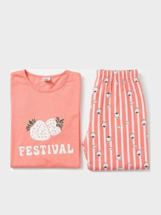 Soccus Set Pijamale Dama Bumbac Roz De Iarnă