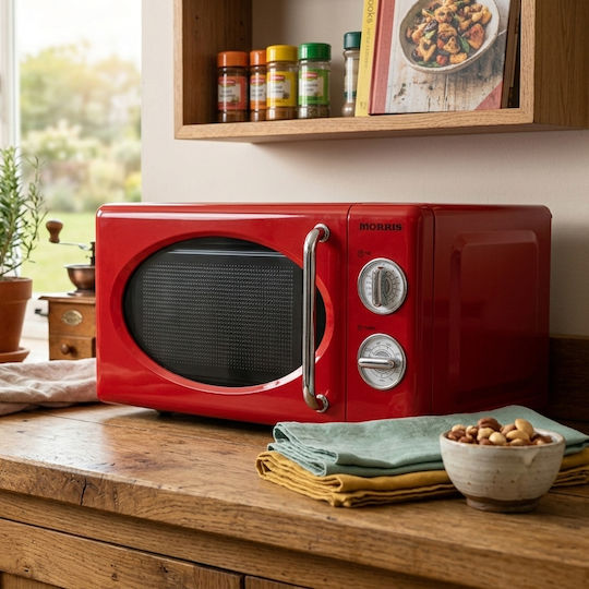Morris Microwave Oven with Grill 20lt Red