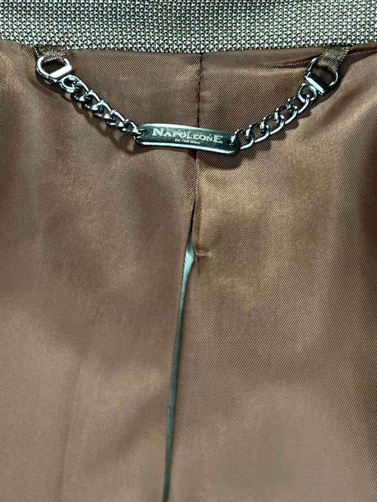 Men’s Suit Jacket With Slim Fit Brown