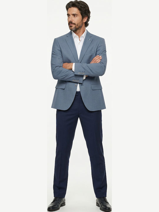 Men’s Suit Jacket with Slim Fit Sky Blue-Grey