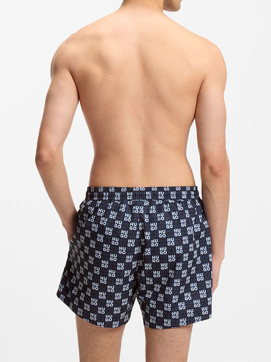 Men's Swimwear Shorts Navy Blue With Patterns