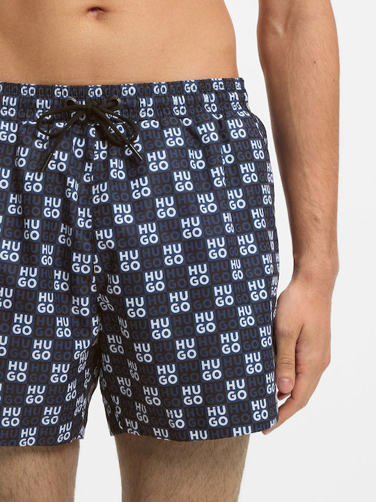 Men's Swimwear Shorts Navy Blue With Patterns