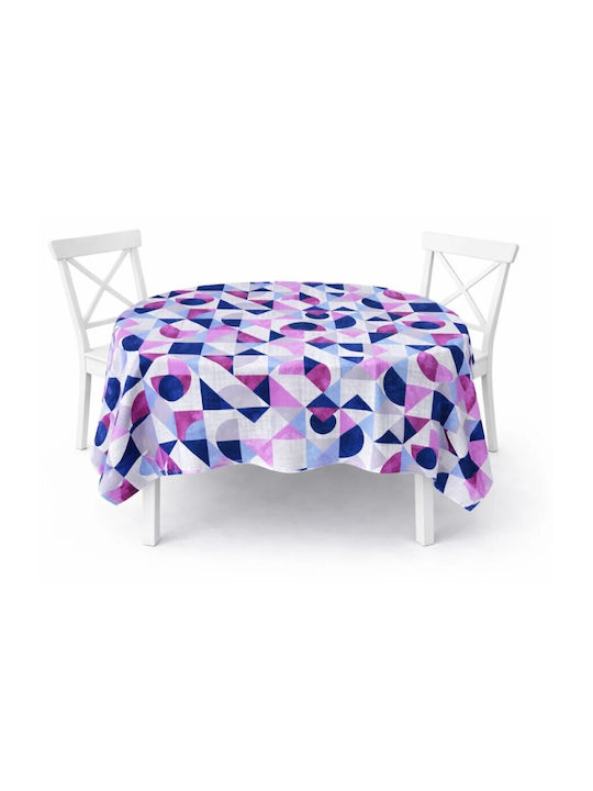 Pucioasa Măsuță Rotundă Bumbac Violet/Albastru Φ140cm