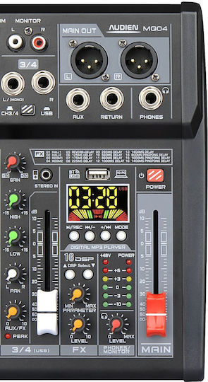 Audien MQ04 Digital Console 16 Channels with Phantom Power & 16 XLR Inputs & Bluetooth
