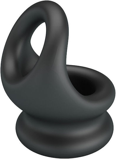 Crazy Bull Silicone Cock & Testicles Ring Black D-245241