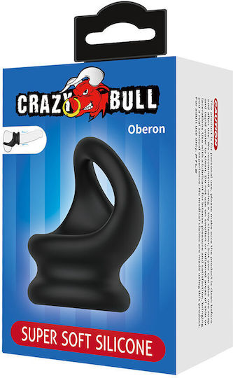 Crazy Bull Silicone Cock & Testicles Ring Black D-245241